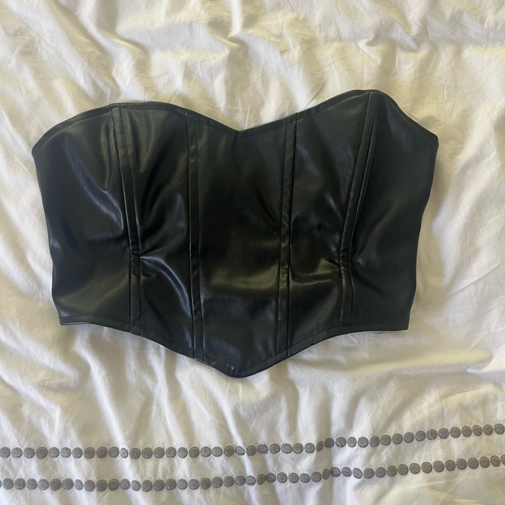 Princess Polly leather bustier top
